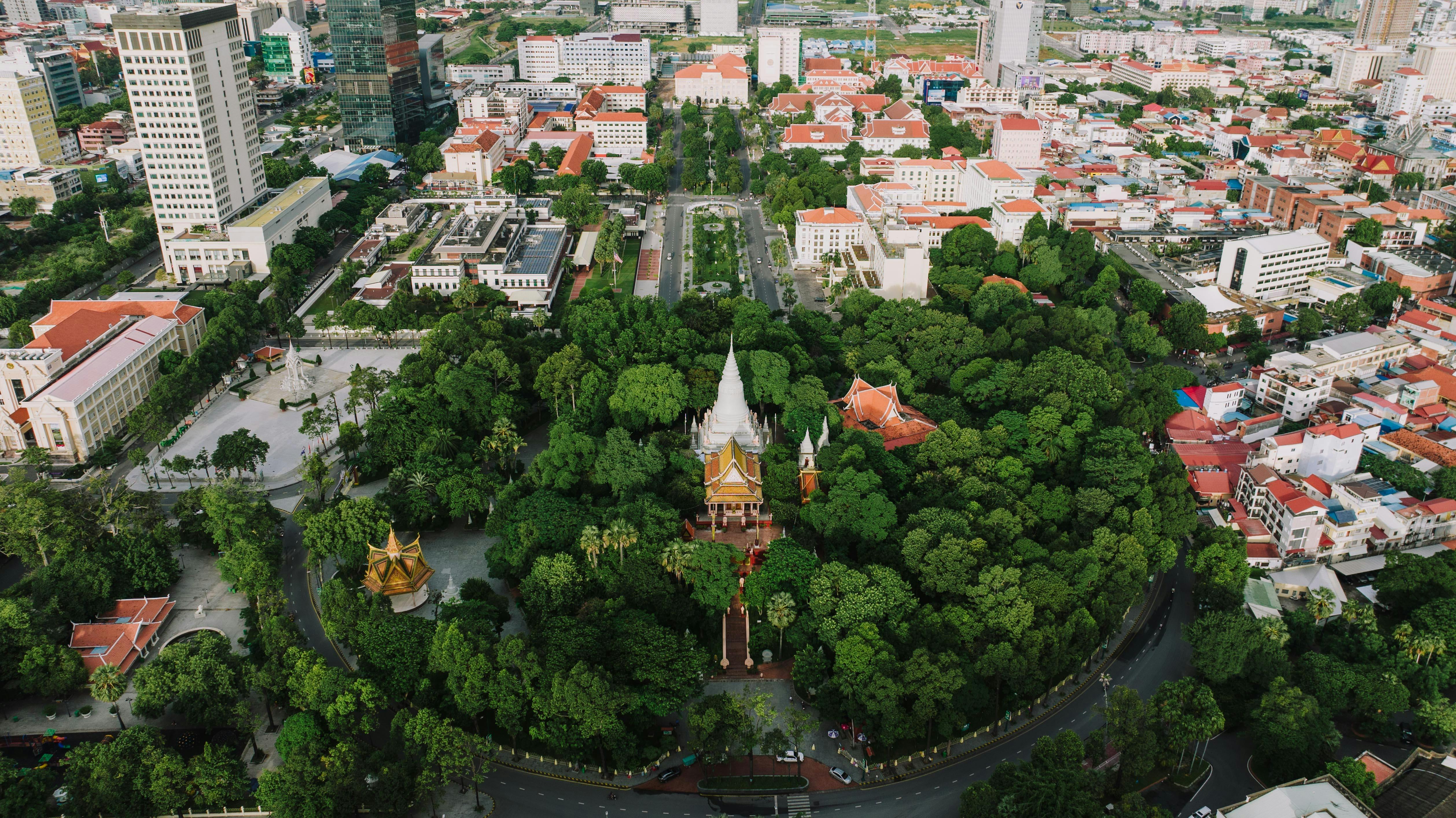 Phnom Penh riverside skyline